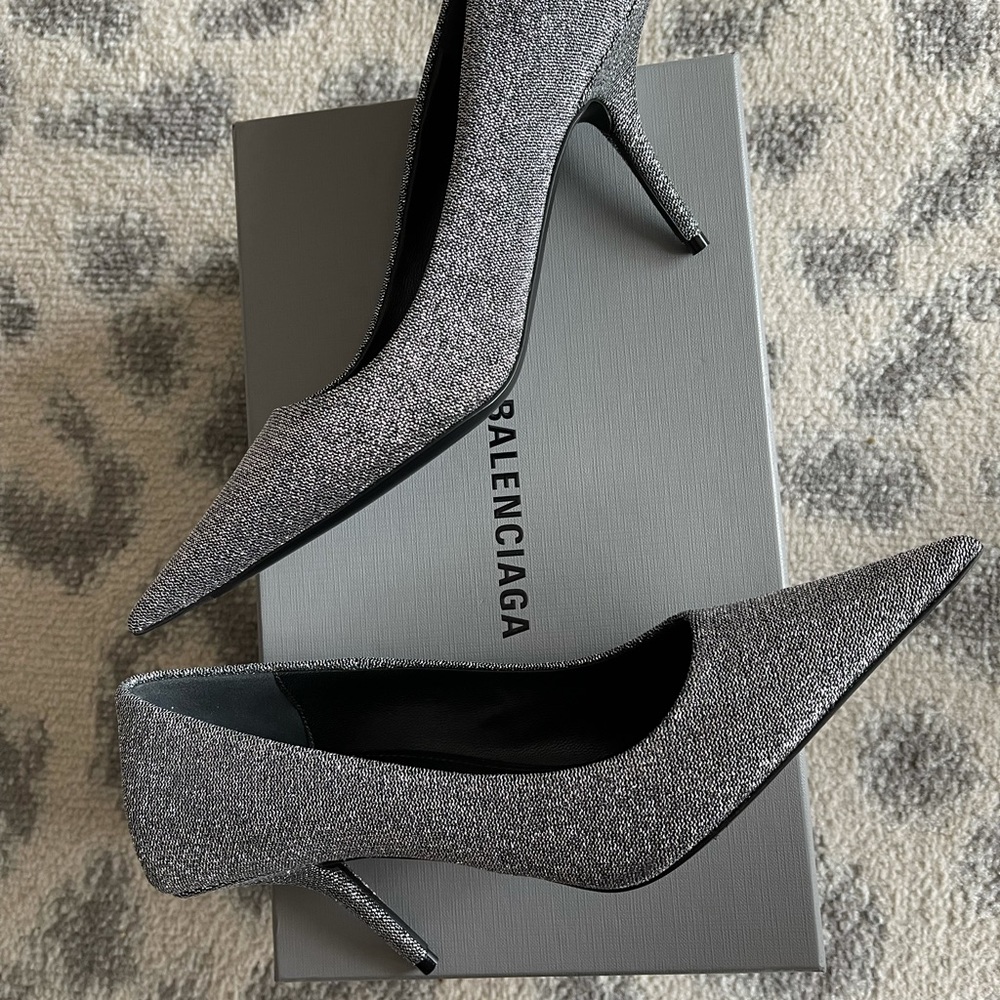 Silver balenciaga knife pumps size 8 - Picture 2 of 9